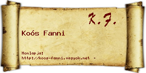 Koós Fanni névjegykártya