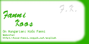 fanni koos business card